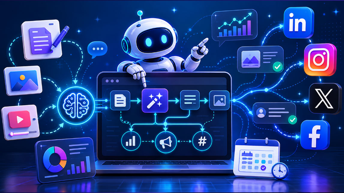 AI workflows for creating social media content at scale