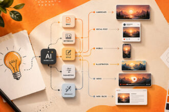 AI workflows for repurposing one idea into multiple visuals