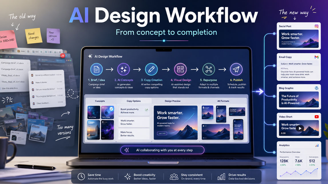 Best AI design workflows for faster content production
