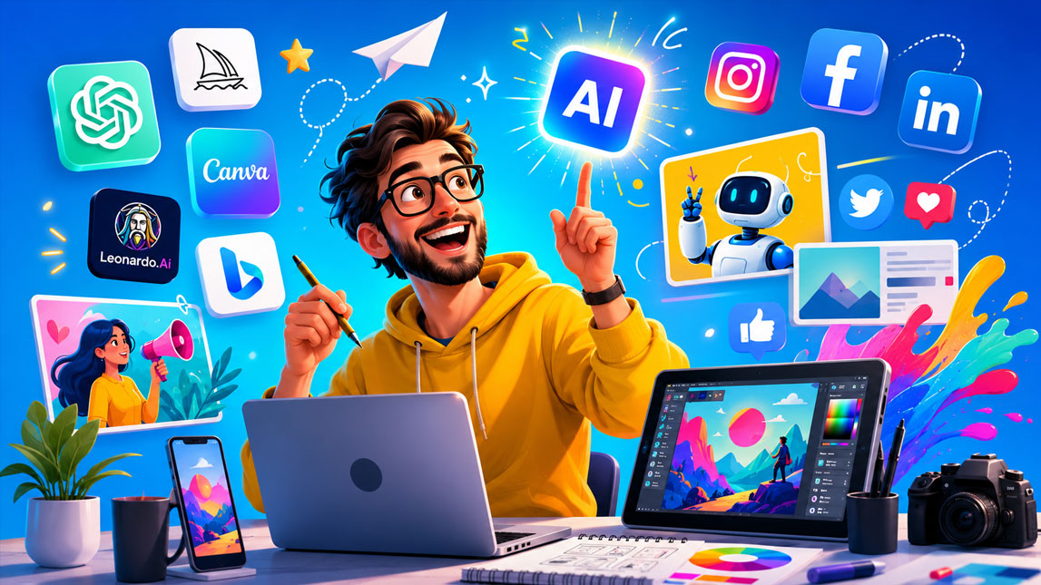 AI illustration tools for unique blog and social visuals