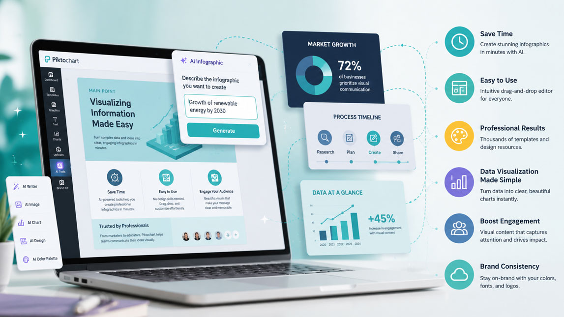 How Piktochart AI helps create infographics for blog content